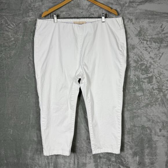 Soft Surroundings Cropped Pullon Pants Plus Sz 1X White - Picture 1 of 10